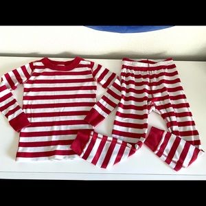 Hanna Andersson Red Striped long John pajamas 4T